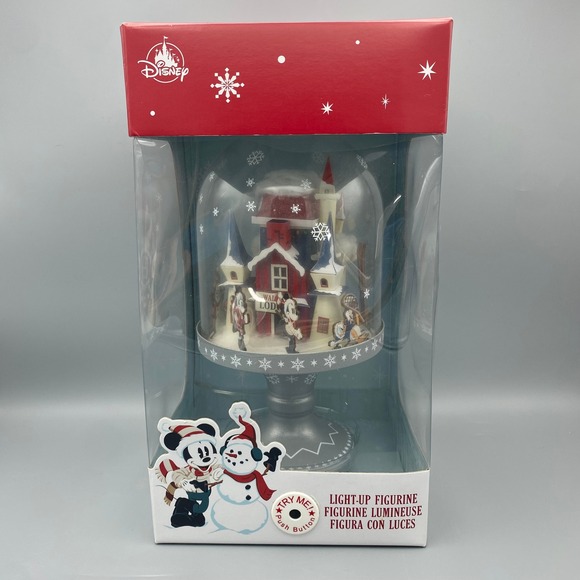 Disney Other - Disney Mickey Minnie Mouse Winter Wonderland Light Up Figurine Dome Christmas